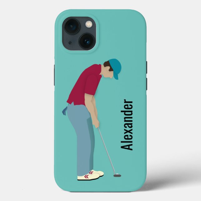 Capas de iphone de Casaco de Golfe Azul Claro (Verso)