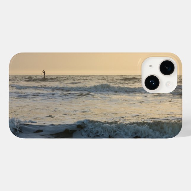 Capas de iphone de Casal de Paddleboard na praia d (Verso (horizontal))