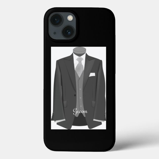 Capas de iphone de Casamento Tuxedo Groom (Verso)