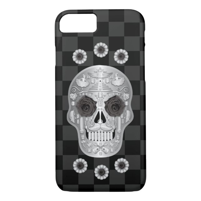 Capas de iphone de Casate Chrome Calavera (Rosa pr (Verso)