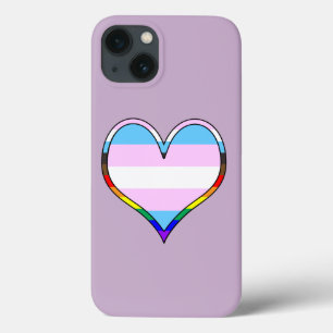 Capas de iphone de Casca Cardíaca Trans Pride