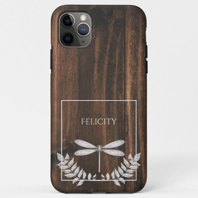 Capas de iphone de Cascata de Dragonfly Rustic Sil (Verso)