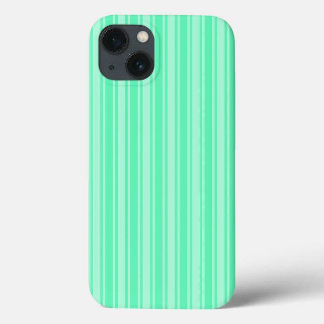Capas de iphone de Cascata de stripes verde-mint (Verso)