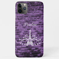 Capas de iphone de Cascata de Torre Eiffel Roxo