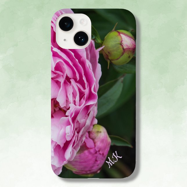 Capas de iphone de Cascata Lush Pink Monograma (Criador carregado)