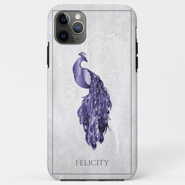 Capas de iphone de Casquilho de Peacock Púrpura El (Verso)