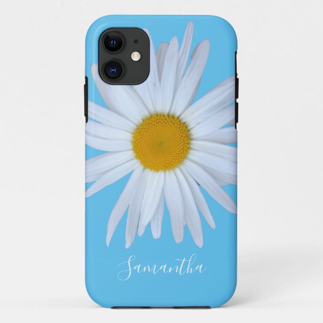 Capas de iphone de Casquilho de Script Branco Azul (Verso)