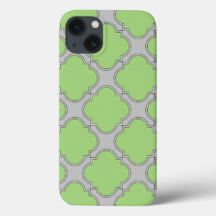 Capas de iphone de Casquilho Verde Quatrefoil