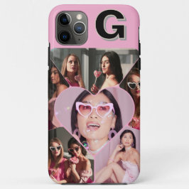 Capas de iphone de Colagem de 6 Fotos em Monograma