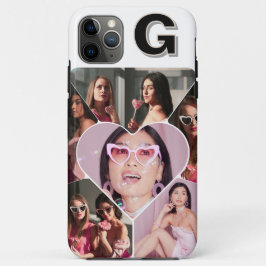 Capas de iphone de Colagem de 6 Fotos em Monograma