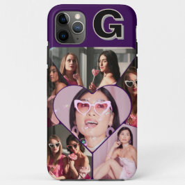 Capas de iphone de Colagem de 6 Fotos em Monograma