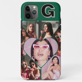 Capas de iphone de Colagem de 6 Fotos em Monograma