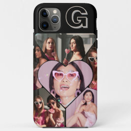 Capas de iphone de Colagem de 6 Fotos em Monograma