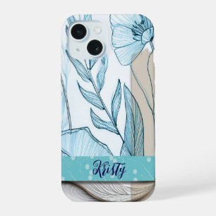 Capas de iphone de colagem floral azul, lacre e be