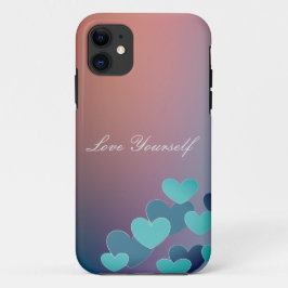 Capas de iphone de corações azuis padrão
