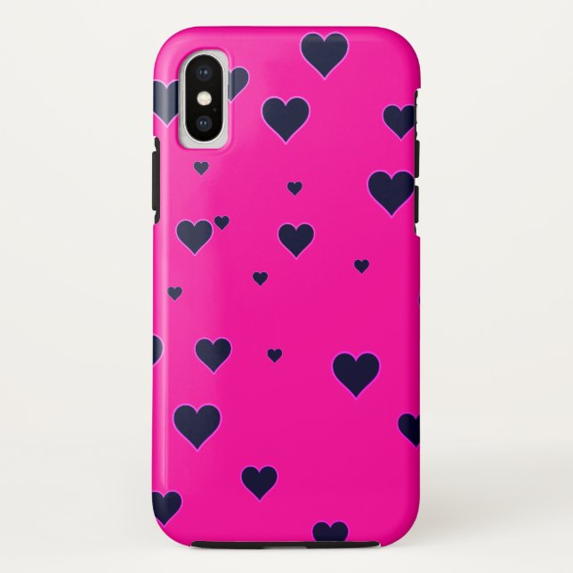 Capas de iphone de Corações Pretos Modernos (Verso)