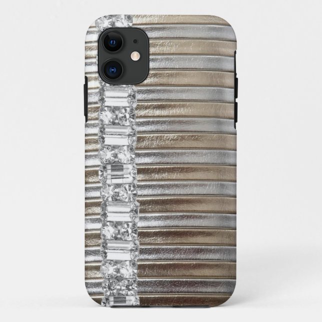 CAPAS DE IPHONE de couro do falso dos cristais de (Verso)