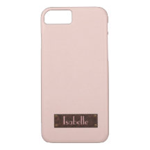 Capas de iphone de Couro Rosa Personalizada