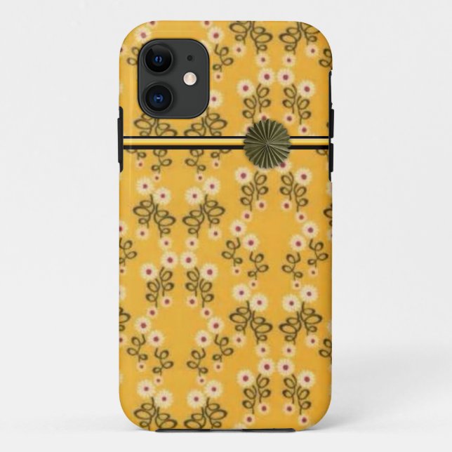 Capas de iphone de Design de Flor Amarelo (Verso)