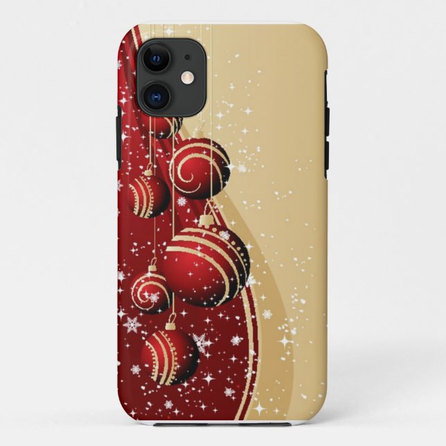 Capas de iphone de Enfeites de natal Dourados (Verso)
