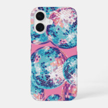 Capas de iphone de esfera Disco Cor de rosa azul Y