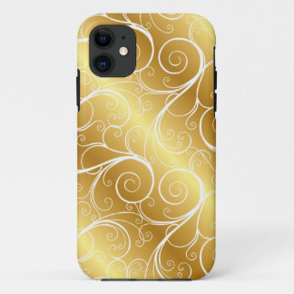 Capas de iphone de espiral Dourada Elegante
