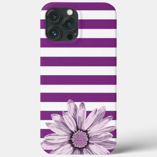 Capas de iphone de Flor com Faixa Branca Roxa