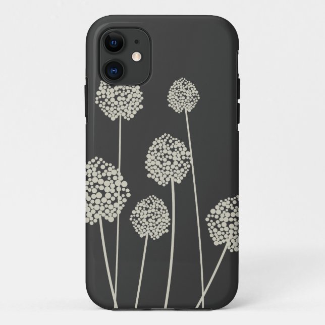CAPAS DE IPHONE DE FLORES DE ESTRANGEIRA DE CINZA/ (Verso)