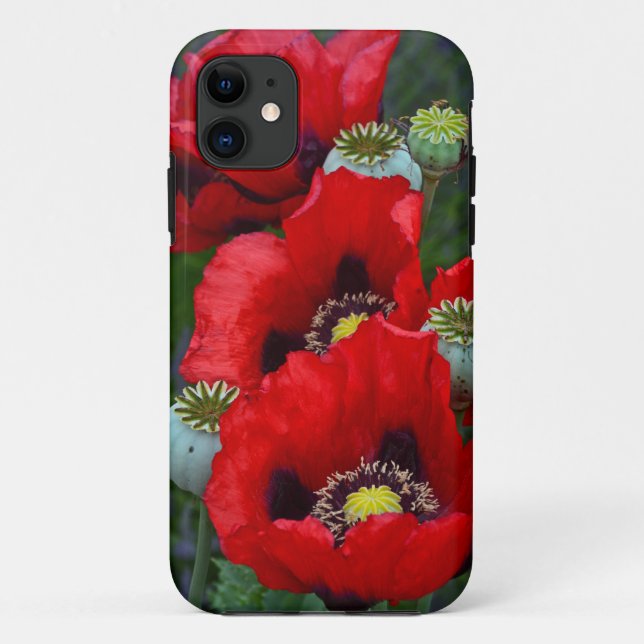 Capas de iphone de flores de papoila vermelha (Verso)