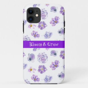 Capas de iphone de flores roxas de tendências