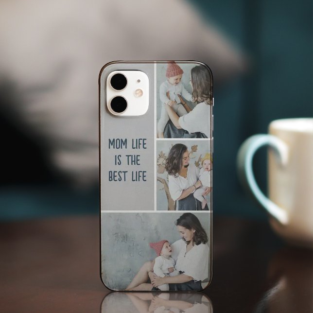 Capas de iphone de Foto e Texto de Colagem Moderna (Modern Collage Photo & Text iPhone Case)