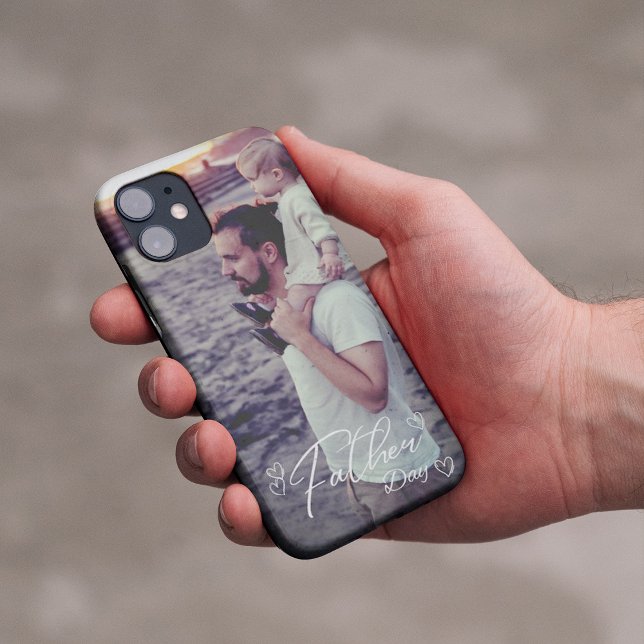 Capas de iphone de fotos do dia de os pais persona (Custom father's day photo iPhone Case)