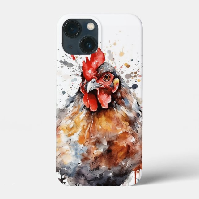 Capas de iphone de frango iPad Watercolor Rooster (Verso)