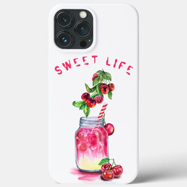 Capas de iphone de Frutas Legal de Sumo de Cereja (Verso)