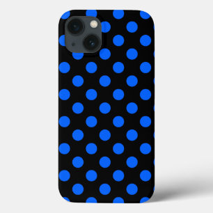 Capas de iphone de gabinete de bolinhas azul e pre