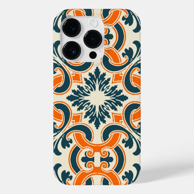 Capas de iphone de gabinete do azulejo azul portug (Verso)