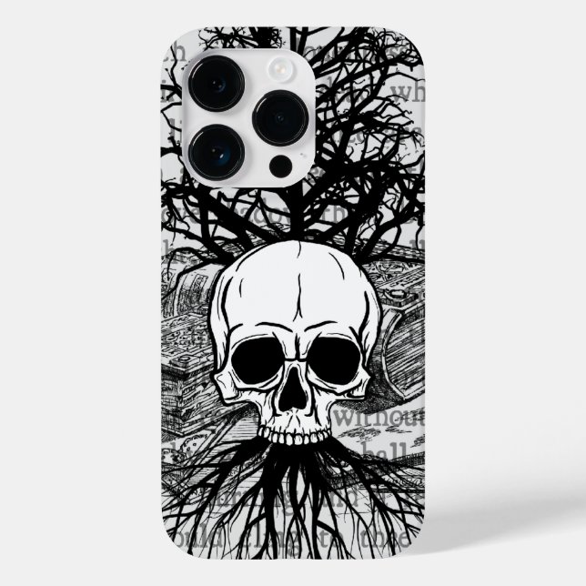 Capas de iphone de gabinete do Skull & Books (Verso)