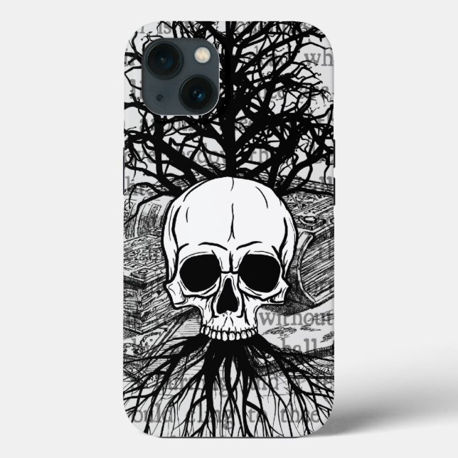 Capas de iphone de gabinete do Skull & Books (Verso)