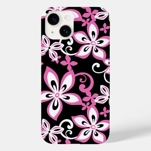 CAPAS DE IPHONE de gabinete (PRETO/PINK) ALOHA HAW (Verso)