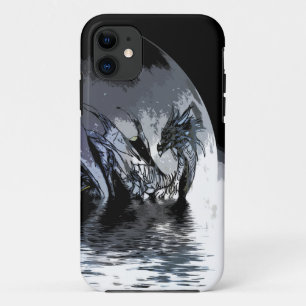 Capas de iphone de Ilustração de Dragão Azul e 