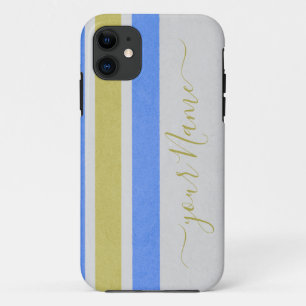 Capas de iphone de ilustração listradas amarelas e