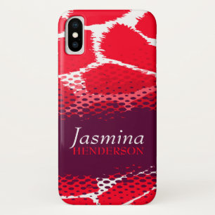 Capas de iphone de impressão gráfica roxa vermelha
