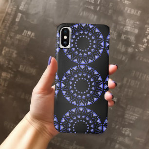 capas de iphone de maçã azul paisley