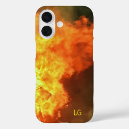 Capas de iphone de Maçã Esturpada de Fogo Laranja