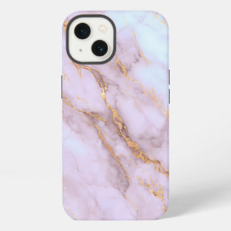 Capas de iphone de mármore rosa e Dourada - Série