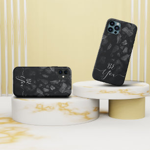 Capas de iphone de monograma de Cinza escura