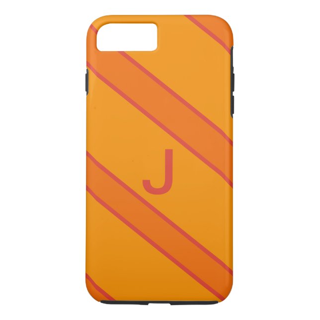 Capas de iphone de Monograma de Esporte Laranja Mo (Verso)