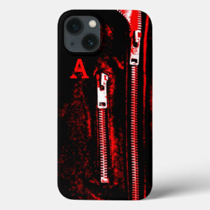Capas de iphone de monograma de impressão vermelho