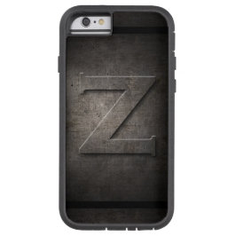 Capas de iphone de Monograma de Metal Negro Z