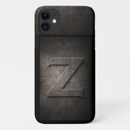 Capas de iphone de Monograma do Grunge Metal Z